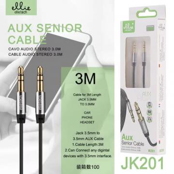 Ellietech JK201 Câble Audio Jack 3.5mm à 3.5mm 3M Noir